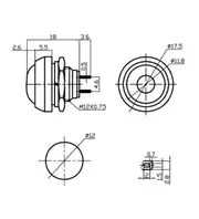IC-184 Siyah Plastik Push Buton 12mm 3