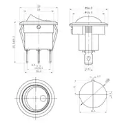 IC-132 Yuvarlak Nokta Işıklı Rocker Anahtar – 3 Pin 220V ON/OFF Switch 3