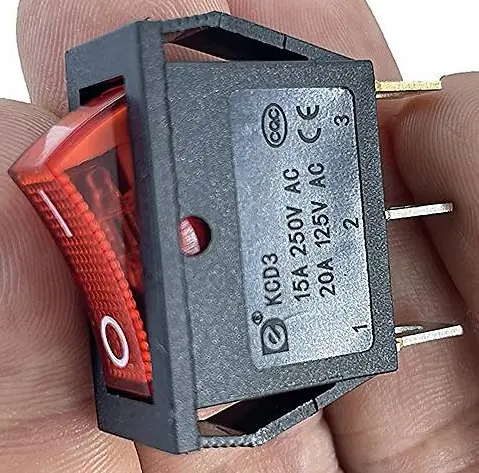 IC-113 Dar Işıklı Anahtar On-Off 3P Kırmızı