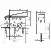 IC-162 KW10-Z1P Mini Paletli Micro Switch – 1A 125V Limit Anahtarı 3