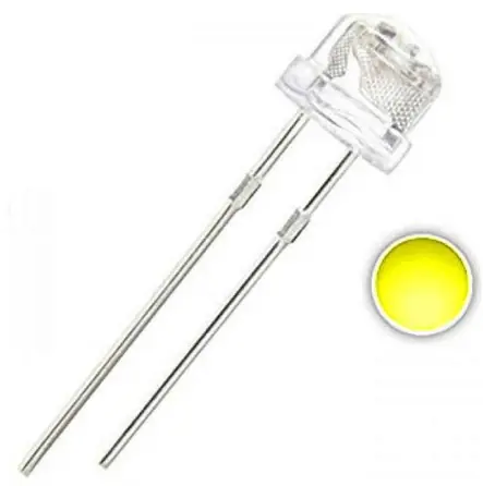 4.8mm Sarı Mantar Led (Şeffaf)