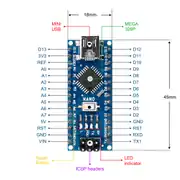 Arduino Nano USB Chip CH340 + USB Kablo Hediyeli 2