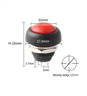 IC-184 Kırmızı Plastik Push Buton 12mm 2