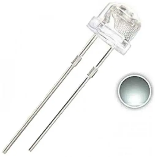 4.8mm Beyaz Mantar Led (Şeffaf)