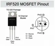 IRF520 N Kanal MOSFET 100V 9.2A TO-220 2