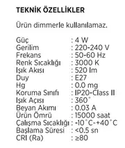 Cata 4w Led Ampul (günışığı) Ct-4230 3