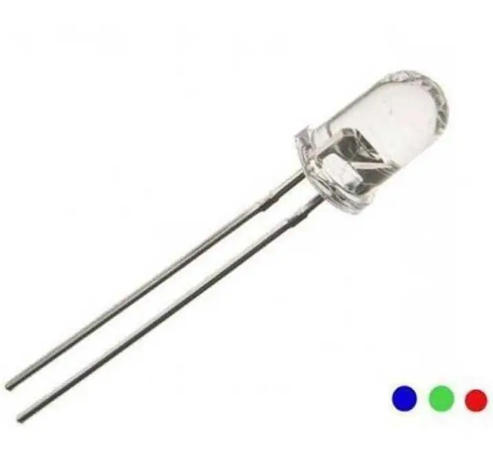 2 Pinli Şeffaf RGB Flaş Led - 5mm