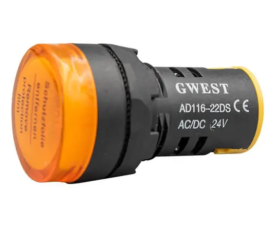 Gwest 22-24V-S 22mm Sarı Ledli Sinyal Lambası 24V
