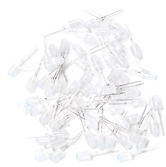 5mm Beyaz Şeffaf Led Diyot - 100 Adet