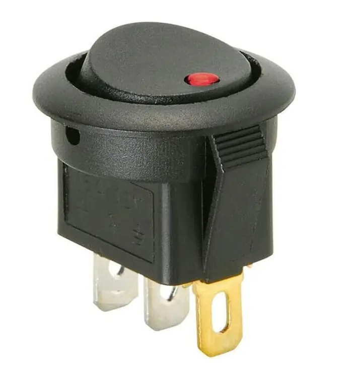 IC-132 Yuvarlak Nokta Işıklı Rocker Anahtar – 3 Pin 220V ON/OFF Switch