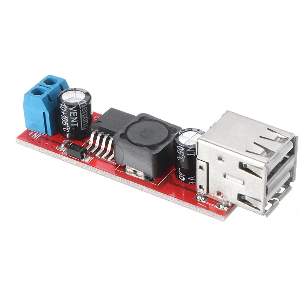 Çift Usb Çıkışlı 9v / 12v / 24v / 36v - 5v Dönüştürücü Dc 3A LM2596