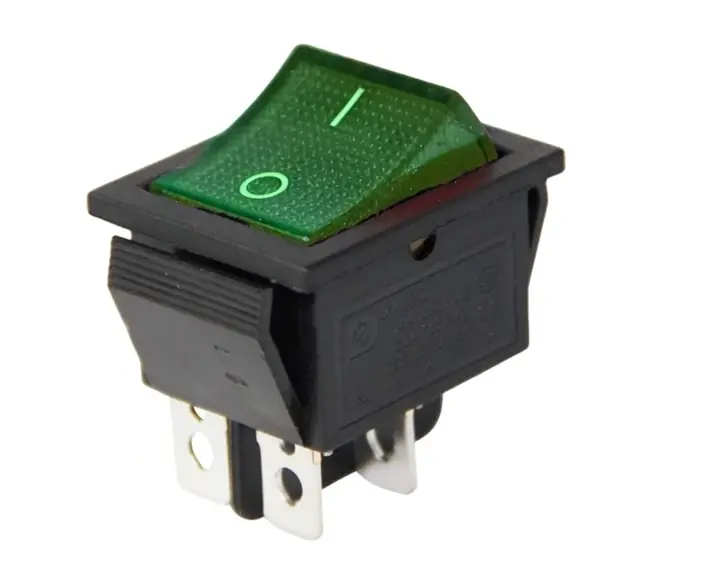 IC-104 Geniş Işıklı Anahtar On Off Switch 4P Yeşil