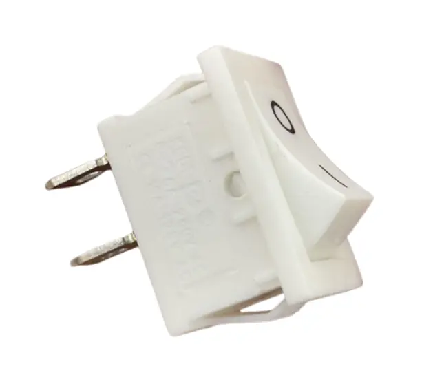 IC-120B 21x15mm Beyaz Mini Rocker Anahtar – 2 Pin Işıksız ON/OFF Switch