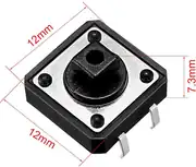 12x12x7.3mm Push Buton Tact Switch – 4 Pin 2
