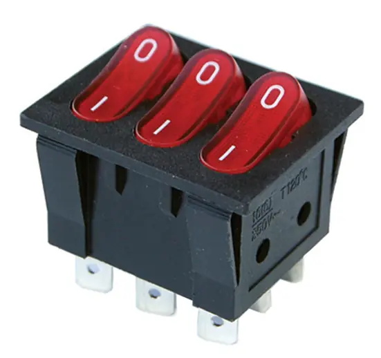 IC-135 Üçlü Işıklı Anahtar 220V ON-OFF 9P