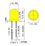 10mm Sarı LED Diyot – 2 Pin THT Gösterge LED’i 2