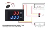 Dijital Voltmetre Ampermetre Dual DC 0V-100V 10A 3