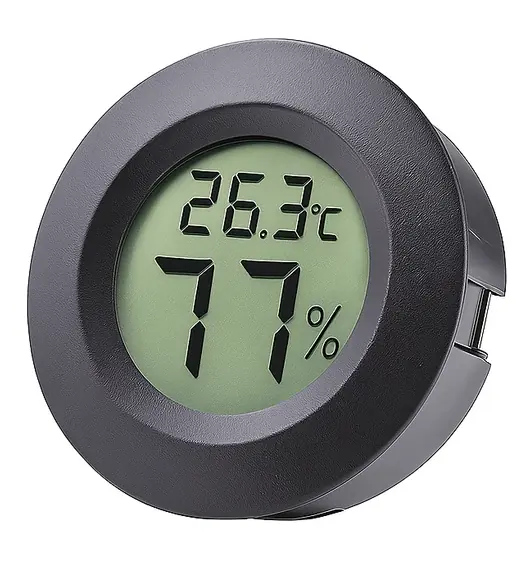 Mini Sıcaklık ve Nem Ölçer Dijital Termometre Higrometre 4,5cm Siyah