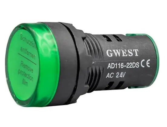 Gwest 22-Y 22mm Yeşil Ledli Sinyal Lambası 220V