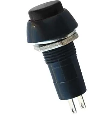IC-186 Buton Plastik (PBS11B) Yaylı 12mm Siyah