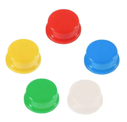 12x12mm Yuvarlak Beyaz Push Buton Kapağı – Tact Switch Uyumlu