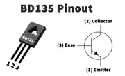BD135 NPN BJT Güç Transistörü 45V 1.5A TO-126 3