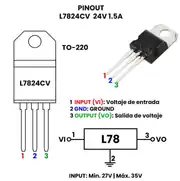 L7824CV 24V 1.5A Lineer Voltaj Regülatör TO220 2