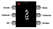 4N25 Fototransistör Çıkışlı Optokuplör Entegresi DIP-6 2