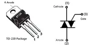 BT136 Triyak TO-220 4A 600V 2