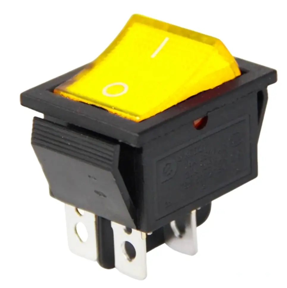 IC-104 Geniş Işıklı Anahtar On Off Switch 4P Sarı