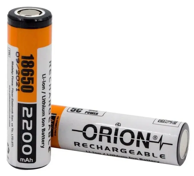 Orion 18650 3.7V 2200mAh Şarj Edilebilir Li-ion Pil