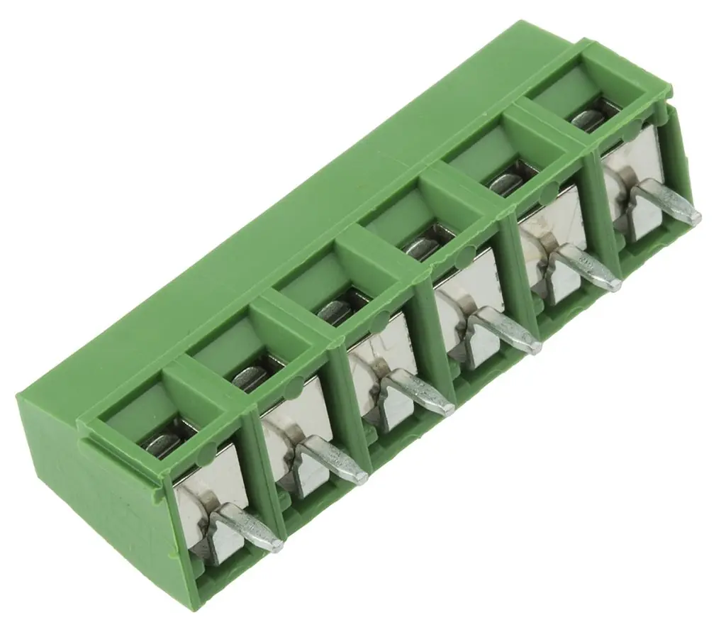 6 Pin 5.00 mm Yeşil PCB Klemens