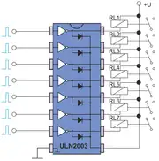 ULN2003A 7 Kanal Darlington Transistör Sürücü Entegresi DIP-16 4