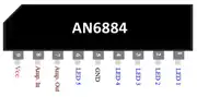 AN6884 5 LED Seviye Göstergesi Sürücü Entegresi SIP-9 3