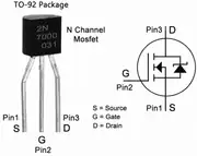 2N7000 N Kanal MOSFET 60V 200mA TO-92 2