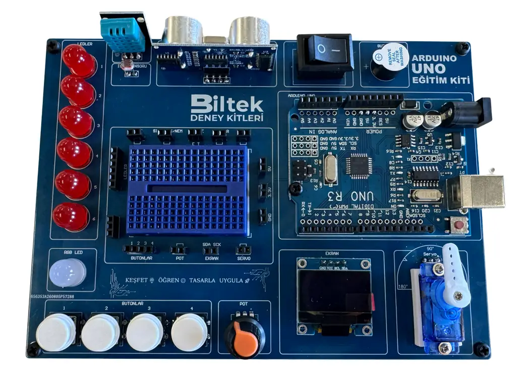 Biltek Arduino Uno Eğitim Deney Kiti – Sensörlü Elektronik ve Kodlama Seti