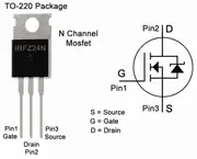 IRFZ24 N Kanal MOSFET 60V 17A TO-220 2
