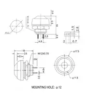 IC-184 Kırmızı Plastik Push Buton 12mm 3