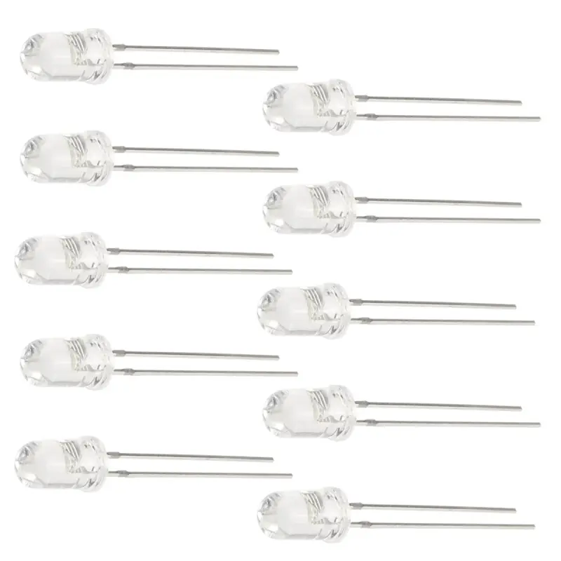 5mm Beyaz Şeffaf Led Diyot - 10 Adet