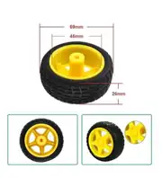 6V 250RPM Sarı Motor Uyumlu Tekerlek - Motor Tekeri 3